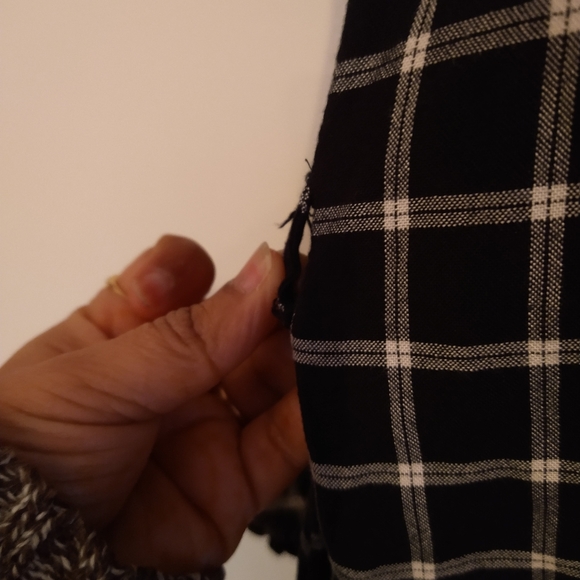 F&F plaid button down ruffle shirt dress - Picture 11 of 12